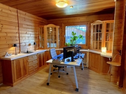 Gem�tliches Holzblockhaus-Bungalow mit besonderem Wohnambiente & idyllischem Garten (Baugrundst�ck)