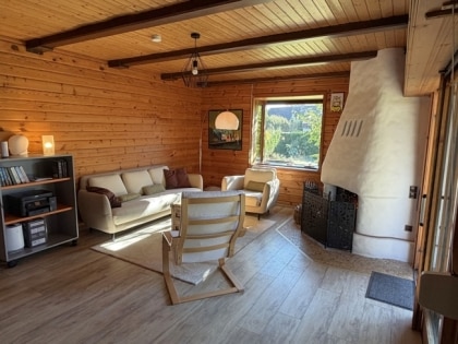 Gem�tliches Holzblockhaus-Bungalow mit besonderem Wohnambiente & idyllischem Garten (Baugrundst�ck)